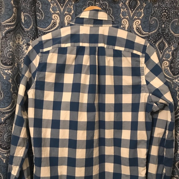 NWOT Abercrombie Blue Checker Button Up - Picture 3 of 3